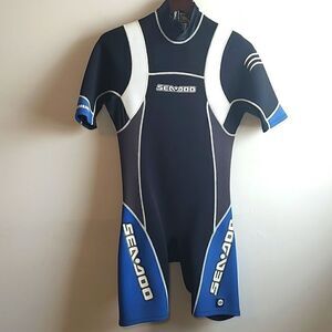 Sea-Doo Bombardier Men's Short Sleeve Size Small Shorty Wet Suit‎